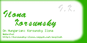 ilona korsunsky business card